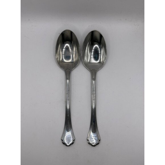 Oneida Silver Midtown Stainless Steel tablespoon Set Of 2 Glossy Finish 18/0 Dur - Picture 3 of 5